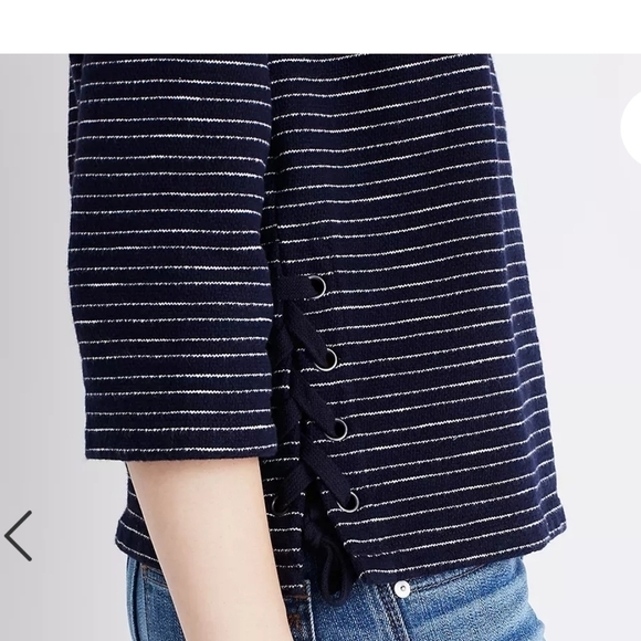 MADEWELL Striped Side-Lace Top, Size S - Picture 11 of 15